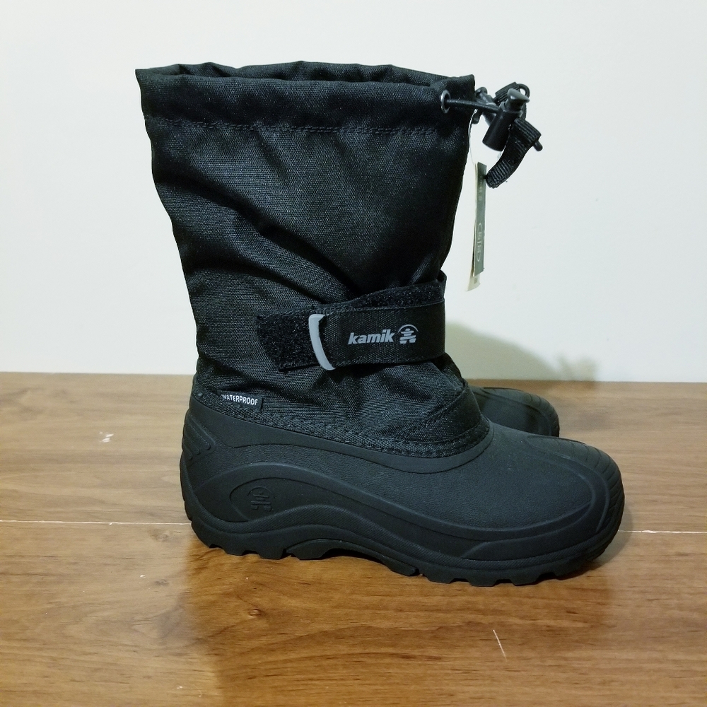 Kamik Black Waterproof Insulated Boys Winter Boots Size 3
